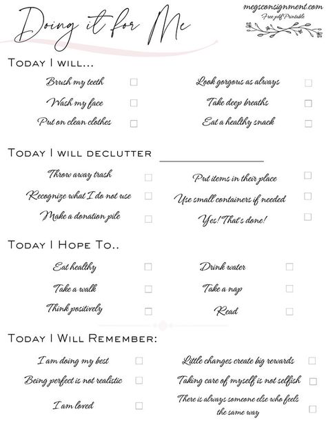 free self care checklist printable Doing It For Me, Clean Clothes, Super Tired, Checklist Printable, Brush Your Teeth, Brush My Teeth, Brand New Day, List Printable, I Am Done