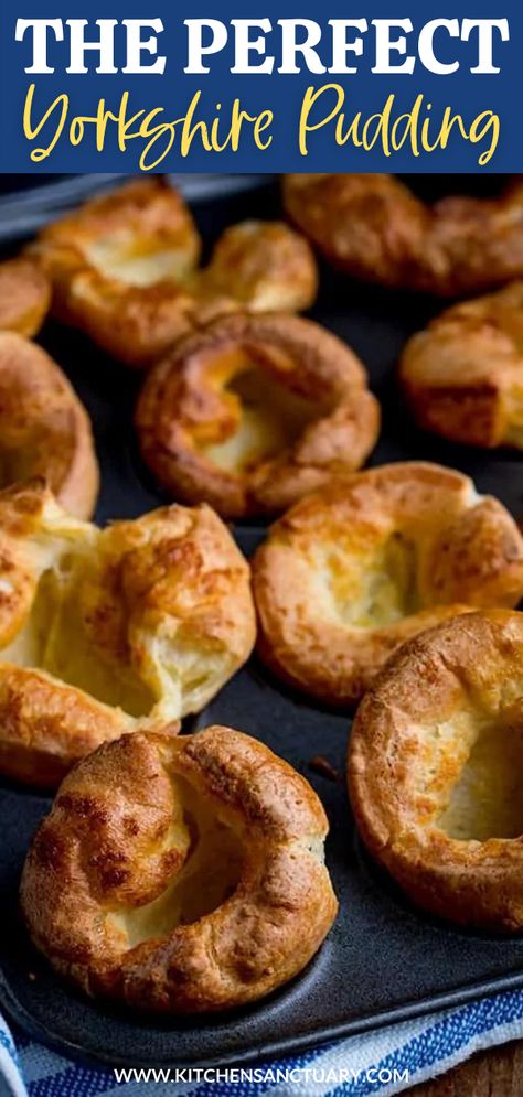 Easy Yorkshire Pudding Recipe, Yorkshire Pudding Recipe, Popover Recipe, Yorkshire Pudding Recipes, Yorkshire Puddings, British Baking, Yorkshire Pudding, Fool Proof Recipes, English Food