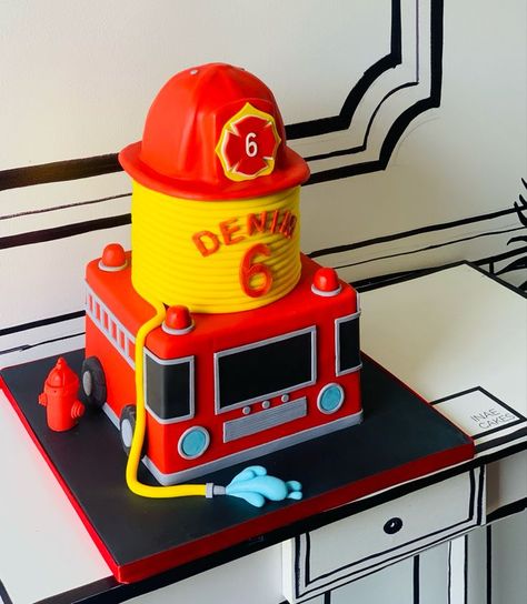 Firetruck Birthday Cake, Fire Engine Birthday Party, Firefighter Birthday Cakes, Fire Engine Cake, Fire Engine Birthday, Fire Fighter Cake, Fireman Cake, Firetruck Cake, Second Birthday Cakes