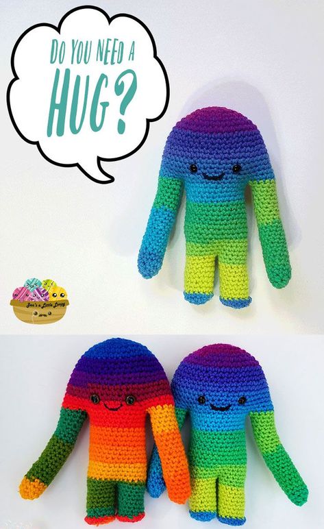 Do you know someone who needs a hug? Hook them up a Hugamonster! This quick, easy, and free crochet pattern has put smiles on so many people's faces! #crochet #crochetmonster #monster #redheart #rhss #crochetpattern #freepattern Crochet Fidget Popper, Free Crochet Animal Patterns Amigurumi, Free Amigurumi Crochet Patterns Easy, Crochet Fidgets Free Pattern, Monster Crochet Pattern Free, Crochet Fidget Toys Free Pattern, Quick Crochet Projects Free, Crochet Projects For Kids, Crochet Fidget Toys