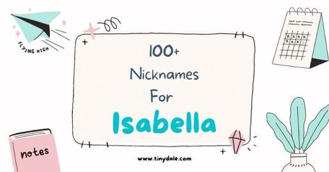 Isabella is one of those names that can take on many different nicknames depending on the individual child. The cool aliases that parents use to address their little angel Isabella reflect the full range of their feelings and intentions For Nicknames for Isabella. If you’re having trouble coming up with a cute moniker for your […] The post 100+ Catchy Nicknames for Isabella (Latest List) appeared first on Tinydale. Finsta Names, Isabella Name, Top 100 Names, Funny Nicknames, Baby Guide, S Meaning, Spanish Names, Names Baby, Cute Nicknames