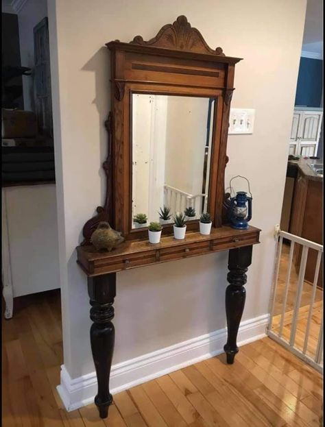 Mirror Front Door Entrance, Cabin Hallway, Fireplace Alternatives, Mirror Front Door, Passage Decor, Wooden Ideas, Diy Furniture Videos, Indian Room, Indian Room Decor