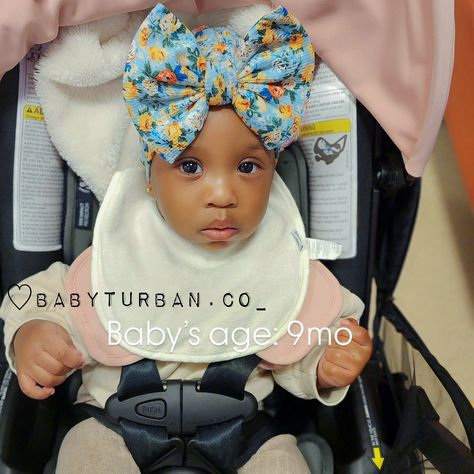 Chunky bow turban looking super cute on her😍😍😍 Baby Turban, Turban Hat, Super Cute, Hats, Quick Saves