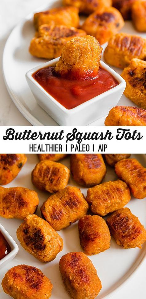 These butternut squash tots are a delicious fall snack or side dish! They’re paleo, gluten-free, vegan, and AIP-friendly. #paleosnacks Sweet Potato Tots, Butternut Squash Cinnamon, Unbound Wellness, Paleo Side Dishes, Paleo Sides, Fall Snacks, Low Carb Diets, Butternut Squash Recipes, Aip Recipes