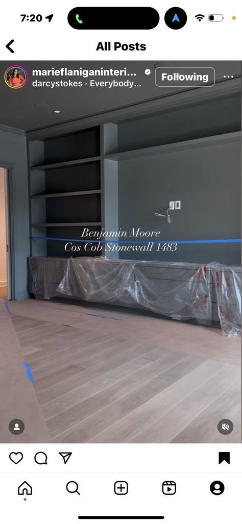 Bm Englewood Cliffs, Englewood Cliffs Benjamin Moore, Cos Cob Stonewall Benjamin Moore, Rental Home Decor, Black Rooms, Farmhouse Paint Colors, Paint Color Inspiration, English Tudor, Favorite Paint Colors