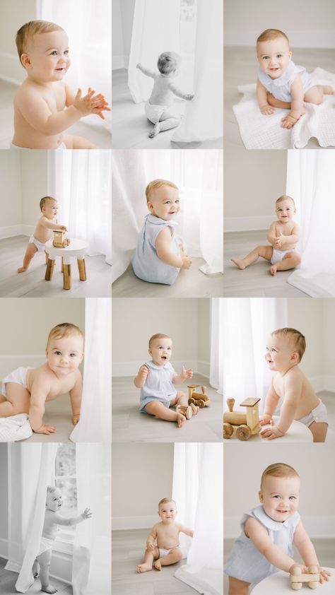 9 Month Studio Session, 6 Minth Baby Photo Shoot, 6 Month Milestone Picture Ideas, Baby Photoshoot 6 Months, 1st Month Baby Photoshoot, Baby 9 Months Photography, Six Month Baby Photoshoot, One Year Milestone Photos, At Home 6 Month Photoshoot