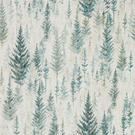 Sanderson Juniper Pine | Perigold Pine Wallpaper, Conifer Forest, Woodland Wallpaper, Sanderson Fabric, Look Wallpaper, Japanese Watercolor, Dappled Light, Ancient Forest, Forest Wallpaper