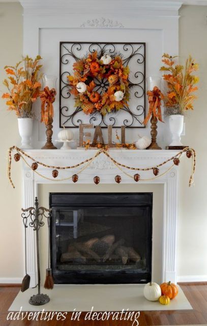 Fall Fireplace Decor, Fall Mantle Decor, Fall Fireplace, Fall Mantle, Fall Thanksgiving Decor, Autumn Decorating, Fall Mantel Decorations, Fall Mantel, Fall Halloween Decor