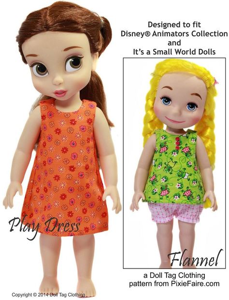 Slumberland for Disney Animator Dolls Disney Animators Collection Dolls, Disney Animator Doll, Disney Doll, American Girl Accessories, Disney Animators, Top With Shorts, Disney Animators Collection, Disney Princess Dolls, Doll Clothes Pattern