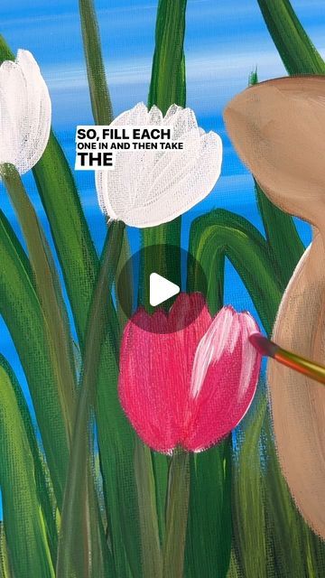 Emily Seilhamer on Instagram: "[clip] Painting simple tulips 🎨 #easypainting #beginnerfriendly #acrylicpainting" Paint Tulips Easy, How To Paint Tulips, Tulip Painting Acrylic Easy, Painting Simple, Tulip Painting, Tulips Art, Acrylic Painting Flowers, Art Attack, Painting Flowers