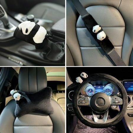 Pandas, Panda Print, Car Decorations Interior, Suv Trucks, Headrest Cover, Car Steering Wheel Cover, X Car, Themed Accessories, Seat Belt Cover#RoadTripEssentials #AmazonPrimeCarProducts #CarOrganization Ideas For Desk, Fuzzy Steering Wheel Cover, Gaming Set Ups, Headrest Cover, Car Items, Car Interior Diy, Gaming Equipment, Car Decorations Interior, Cow Face