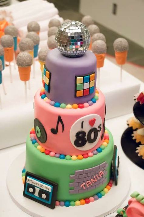 80s Party Decorations, 80s Birthday Parties, 30th Birthday Themes, 30th Birthday Bash, 80 Birthday Cake, 80s Theme Party, Fun Party Themes, 80s Theme, 40th Birthday Cakes