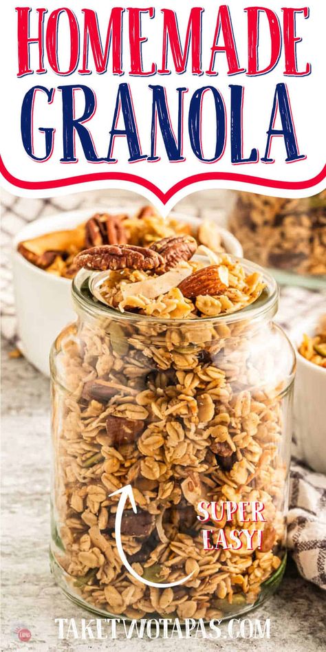 Making your own easy homemade granola will fulfill so many of your breakfast and snacking needs while keeping things healthy and simple. #breakfastideas #homemade #snacks #healthyrecipes Savory Brunch Recipes, Make Your Own Granola, Homemade Granola Recipe, Easy Homemade Granola, Granola Ingredients, Granola Recipe Healthy, Snack Mixes, Spice Blends Recipes, Granola Recipe Homemade