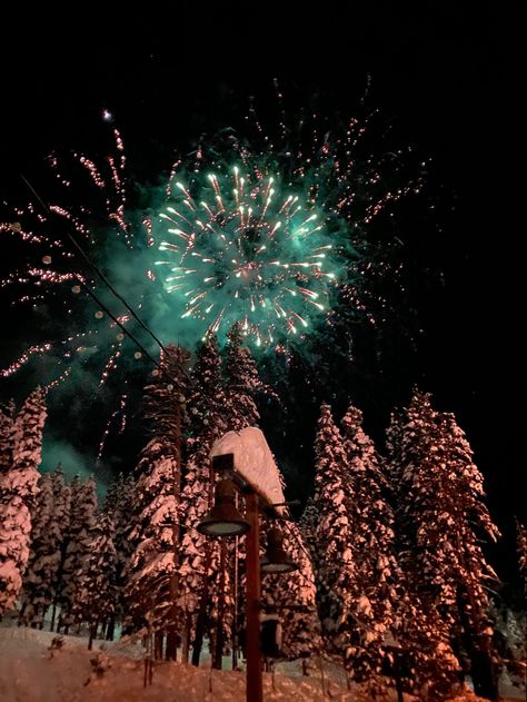 Newyear Fireworks, New Years Eve House Party, Natsuo Todoroki, New Years Fireworks, Newyear Aesthetic, Christmas Fireworks, Snow Party, Skiing Aesthetic, New Years Dinner