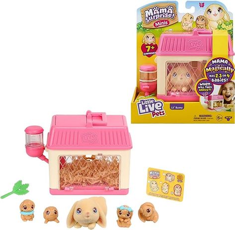 Amazon.com: Little Live Pets - Mama Surprise Minis. Feed and Nurture a Lil' Bunny Inside Their Hutch so she can be a Mama. She has 2, 3, or 4 Babies with Surprise Accessories to Dress Up The Babies : Toys & Games Doctor Play Set, Hatch Baby, Little Live Pets, Surprise Baby, Moose Toys, Baby Bunnies, Interactive Toys, Paper Straws, Cute Toys