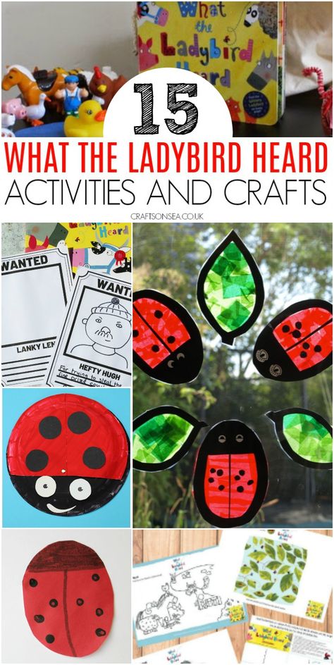 what the ladybird heard activities and crafts for kids #kidscrafts #eyfs Sea Creature Craft, What The Ladybird Heard Activities, What The Ladybird Heard, Minibeasts Activities, Crafts Organization, Crafts Table, Farm Animal Crafts, Crafts And Activities For Kids, Painting Kids