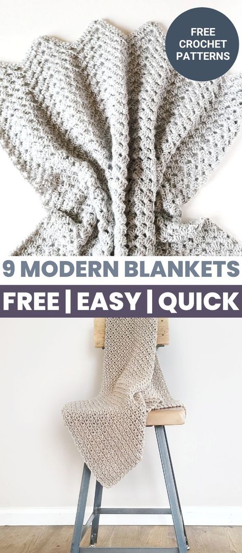 Add warmth and comfort to your home with these modern blanket crochet patterns. From chunky cabled throws to delicate lace designs, we have nine free patterns that will surely brighten up any room. Whether you are a beginner or a seasoned crocheter, there is something for everyone. With these unique designs, you can show off your handmade creations and make your home look and feel more inviting. Light Crochet Blanket Pattern Free, Crochet Quick Blanket Free Pattern, Softest Yarn For Crochet Blanket, Crochet Blanket 4 Weight Yarn, Quick Crochet Afghan Patterns Free, Lightweight Crochet Blanket Pattern Free, White Crochet Ideas, Crochet Blanket Bulky Yarn, Crochet Patterns Blankets