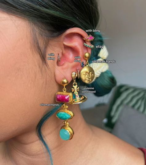 Egirl Jewelry, Earthy Jewelry, Piercing Inspo, Jewelry Piercing, Jewelry Nails, Witchy Jewelry, Body Jewelry Piercing, Dope Jewelry, Jewelry Fashion Trends