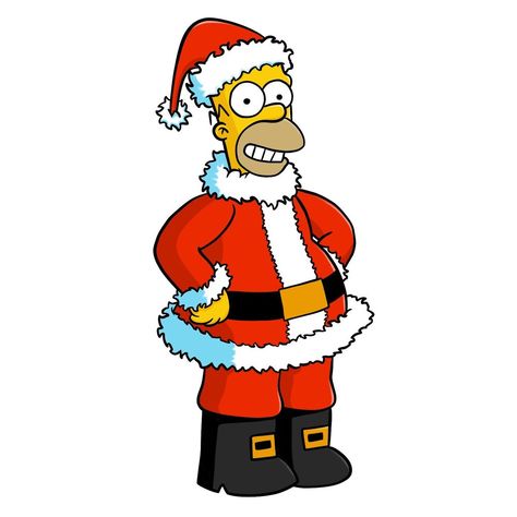 Homer Simpson Christmas, Christmas Cartoon Drawings Easy, Simpson Christmas, The Simpsons Christmas, Draw Santa, Simpsons Christmas, Random Prints, Christmas Cartoon Characters, How To Draw Santa