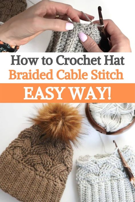 This Hat is So Comfortable that You Won't Want to Take it Off! Crochet Cable Hat Pattern Free, Crochet Cable Stitch Beanie, Cable Hat Pattern Free, Waffle Stitch Beanie, Crochet Cable Hat Pattern, Worsted Weight Yarn Patterns, Crochet Toque, Hat Crochet Patterns, Beanie Hat Crochet Pattern