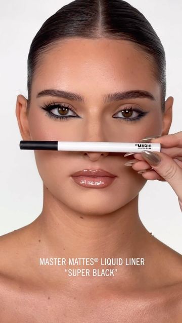 MAKEUP BY MARIO on Instagram: "🚨 #SIRENEYES 🚨 Here’s how: ✔️Line the bottom waterline and inner corner of the eye with Master Pigment Pro® Pencil in ‘super black’ ✔️Create a smoked-out wing using the brush end of the pencil to softly blend the liner out (make sure the bottom lash line and the wing are connected)  ✔️Use the Master Mattes® Liquid Liner in ‘super black’ to overline the smoked-out wing, then line the inner corner and trace around the entire eye Get the look now on makeupbymario.co Inner Corner Wing, Black Eyeliner Inner Corner, Smoked Wing Liner, Eyeliner Bottom Lash Line, Black Waterline Makeup, Black Eyeliner In Waterline, Eye Wing Tutorial Liquid Liner, Black Waterline, Smoked Out Winged Liner