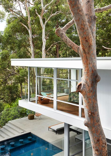 Clinker Brick House, Magical Water, Mid Century Architecture, Casa Container, Australian Architecture, Australian Homes, Mid Century Modern House, The Design Files, Water Views