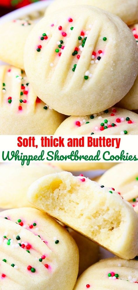 Whipped Shortbread Cookies Christmas, Bbq Dessert, Easy Shortbread, Whipped Shortbread, Shortbread Cookies Christmas, Christmas Baking Cookies, Whipped Shortbread Cookies, Christmas Baking Recipes, Dessert Aux Fruits