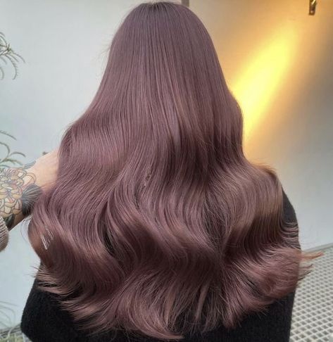 Ash Pink Brown Hair, Lavender Beige Hair, Mauve Brown Hair, Brownish Pink Hair, Pink Beige Hair, Mauve Hair Color, Pinkish Brown Hair, Pink Brown Hair, Lavender Grey Hair