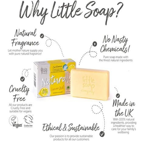 Little Soap Company Naturals Range - Bar Soap | Vegan, Cruelty Free, No SLS or Parabens, Refreshing Cleansing Soap bar, Natural Eco Friendly Body & Hand Soap, 100g (Lemon Zest) Form order https://401024-03.myshopify.com/products/little-soap-company-naturals-range-bar-soap-vegan-cruelty-free-no-sls-or-parabens-refreshing-cleansing-soap-bar-natural-eco-friendly-body-hand-soap-100g-lemon-zest Pure Soap, Soap Company, Soap Bar, Natural Fragrances, Lemon Zest, Natural Soap, Soap Making, Bar Soap, Mother Nature