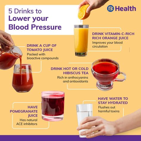 Tomato juice is one of the drinks to lower high blood pressure. Hibiscus tea and orange juice are other drinks good for high blood pressure. Carrot with beetroot juice is the best drink for low blood pressure. Blood Pressure Lowering Foods, High Blood Pressure Diet Meals, High Blood Pressure Recipes, High Blood Pressure Diet, Beetroot Juice, High Blood Pressure Remedies, Lower Blood Pressure Naturally, Blood Pressure Food, Blood Pressure Control