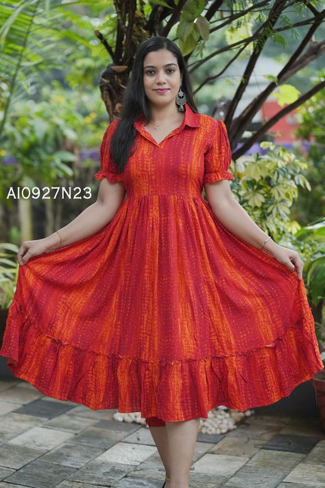 For booking WhatsApp 8078905887 Collar Neck Top, Ladies Frock Design, Middy Dress, Long Frocks Designs, Western Dresses For Girl, Frocks And Gowns, Simple Frock Design, Frock Designs, Long Frock Designs