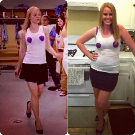 75 Last-Minute College Halloween Costume Ideas Regina George Halloween, Blonde Hair Halloween Costumes Ideas, Halloween Diy Costume, Blonde Hair Halloween Costumes, College Halloween Costume Ideas, Bruh Girl, College Halloween Costume, Teenage Halloween Costumes, Blonde Halloween Costumes