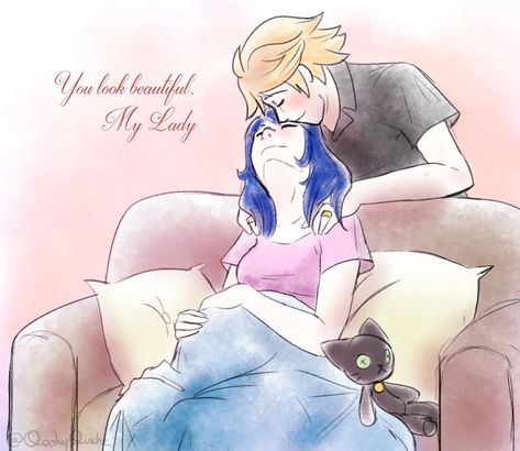 Marinette Anime, Anime Pregnant, Mlb Comics, Adrian And Marinette, Kawaii Disney, Catty Noir, Marinette And Adrien, Super Cat, Miraculous Ladybug Movie