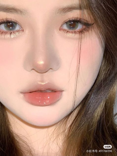 Smudge Edit, Pale Makeup, Hazel Green, Korea Makeup, Eye Makeup Styles, Doll Eye Makeup, Korean Eye Makeup, Ulzzang Makeup, Glossy Makeup