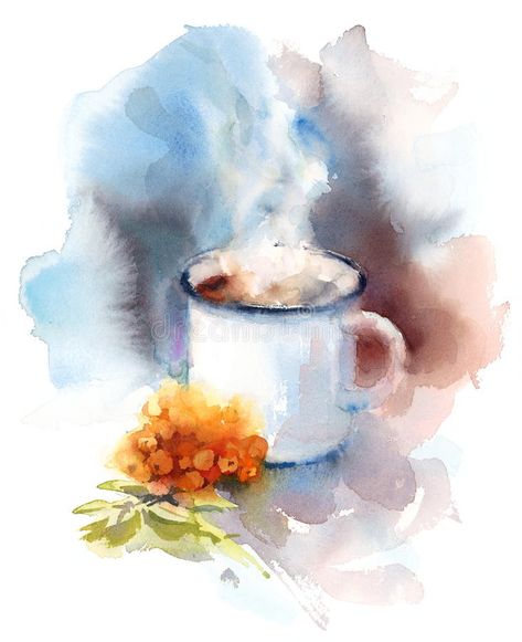 Rowan Berry, Coffee Watercolor, Berry Tea, Arches Watercolor Paper, Loose Watercolor, Watercolor Landscape Paintings, Watercolor Paintings Tutorials, Watercolor Flowers Paintings, Tea Art