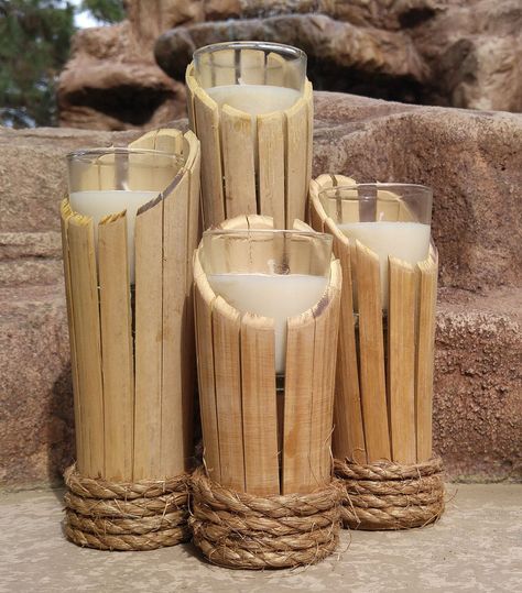 Bamboo Candle Holder, Paper Flowers Diy Wedding, Bamboo Furniture Diy, Diy Bamboo, Bamboo Candle, Bamboo Diy, Bamboo Architecture, Bamboo Decor, Bamboo Light