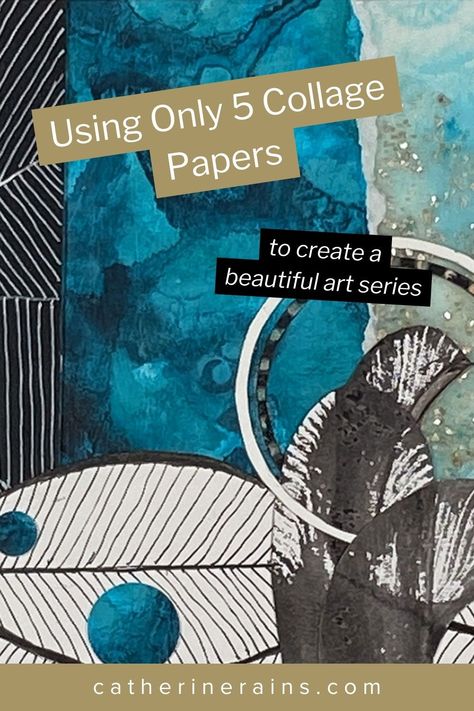 Discover the best collage techniques to elevate your mixed media collage art with 5 unique papers! Learn how to combine different papers, textures, and colors to create unique compositions that stand out. This guide will help you master the principles of collage art, making your projects more cohesive and visually appealing. Perfect for artists looking to expand their skills and experiment with new methods. Painting And Collage Mixed Media, Cyanotype Collage Mixed Media, How To Make A Collage, Collage Art Mixed Media Ideas, Quick Art Projects, Creative Collage Ideas, Catherine Rains, Collage With Text, Collage Examples