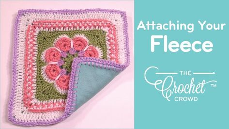 Add Fleece to Crochet Project | The Crochet Crowd Attaching Fleece To Crochet Blanket, Crocheting Tips, Knitted Blanket Squares, The Crochet Crowd, Blankets Crochet, Graph Patterns, Crochet Crowd, Diy Yarn, Current Obsession