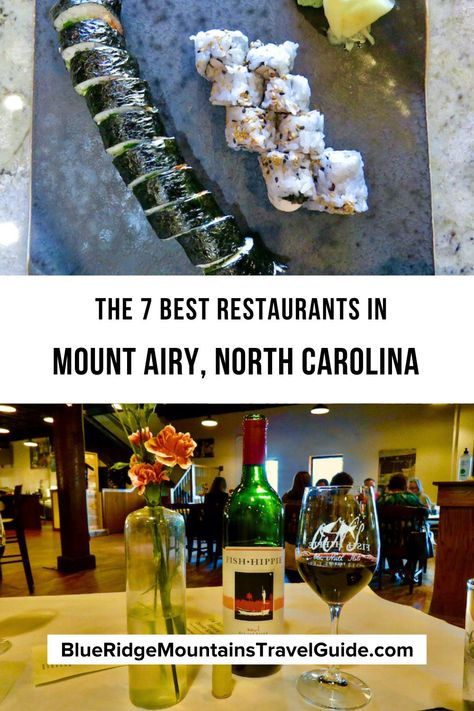 The 7 Best Restaurants in Mt Airy NC for breakfast, lunch, dinner, including classic diners, fine dining, sushi joints, and soda jerks. | mt airy restaurants nc | mt airy nc restaurants | places to eat in mt airy nc | restaurants in mount airy nc | mount airy nc restaurants | restaurants near mt airy nc | restaurants in mount airy north carolina | restaurants in mayberry nc | best places to eat in mt airy nc | bars in mt airy nc | via @greenglobaltrvl Mt Airy Nc, Mt Airy North Carolina, Mayberry Nc, Asheville Nc Places To Eat, Best Places To Eat In Asheville Nc, Asheville North Carolina Restaurants, Charlotte North Carolina Restaurants, North Carolina Restaurants, Mount Airy North Carolina