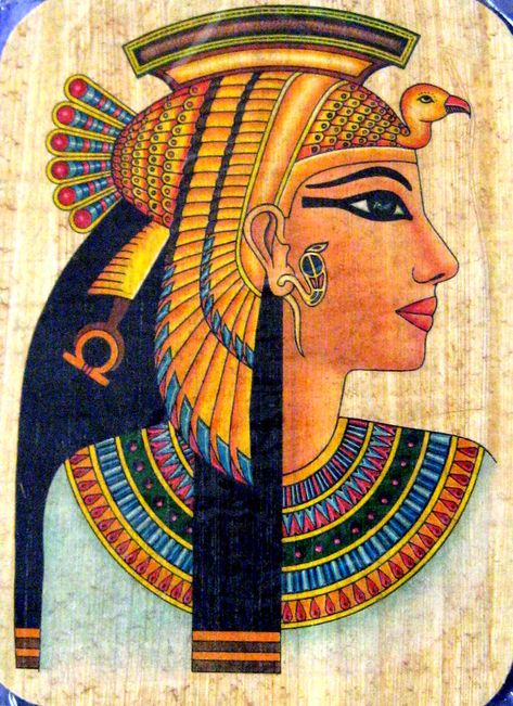 Cleopatra VII Egyptian Drawings, Starověký Egypt, Egyptian Painting, Egyptian Design, Ancient Egypt Art, Afrikaanse Kunst, Egypt History, Egyptian Symbols, Egypt Art