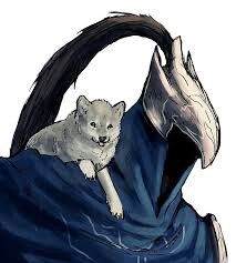 Baby Sif! So cute :3 Great Grey Wolf Sif, Artorias The Abysswalker, Dark Souls Artorias, Dark Souls Funny, Sif Dark Souls, Soul Saga, Dark Souls Artwork, Creature Fantasy, Bloodborne Art