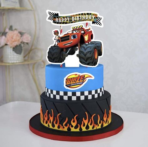 Blaze Birthday Cake, Blaze And The Monster Machines Cake, Bolo Blaze, Blaze Cakes, Monster Truck Birthday Cake, Blaze Birthday Party, Γενέθλια Mickey Mouse, Blaze Party, Blaze And The Monster Machines Party