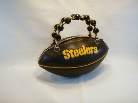 Pittsburgh Steelers Full Size Football Purse by MeSmithy on Etsy Football Purse, Steelers Gifts, Steelers Women, Steelers Country, Steelers Baby, Football Bag, Steelers Gear, Steelers Girl, Go Steelers