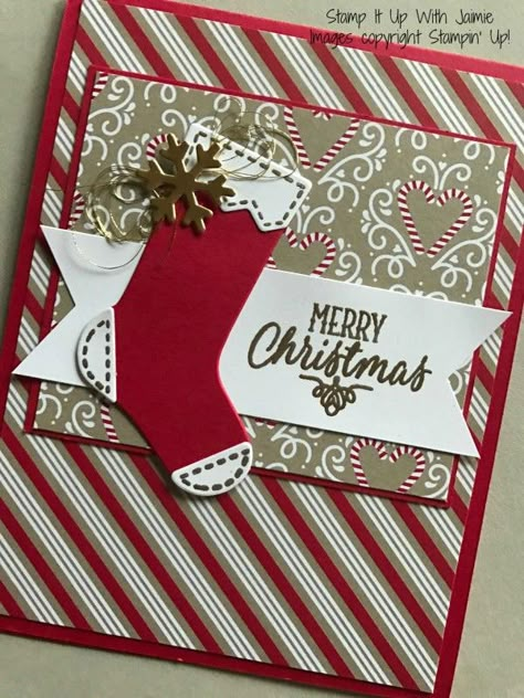 Christmas Stocking Decorating Ideas, Stocking Decorating Ideas, Stocking Decorating, Decorating Ideas Christmas, Christmas Stocking Pattern, Stocking Pattern, Homemade Christmas Cards, Stampin Up Christmas Cards, Stampin Up Christmas