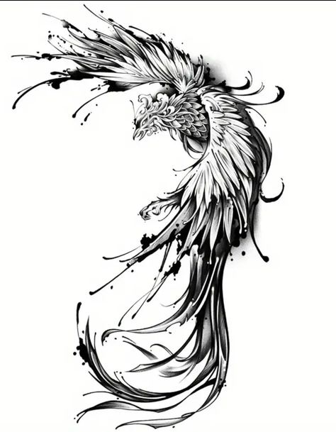 Phoenix Images Firebird, One Sided Back Tattoo, Greek Mythical Creatures Tattoo, Anicca Tattoo, Phoenix Bird Tattoos Men, Side Body Tattoos For Women, Phoenix Tattoo Design Men, Phoenix Tattoo Stencil, Phoenix Shoulder Tattoo