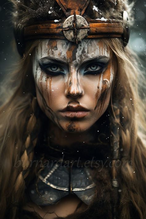 Viking Halloween Costume, Viking Makeup, Vikings Halloween, Viking Warrior Woman, Viking Warriors, Digital Art Software, Photo Png, Viking Costume, Viking Women