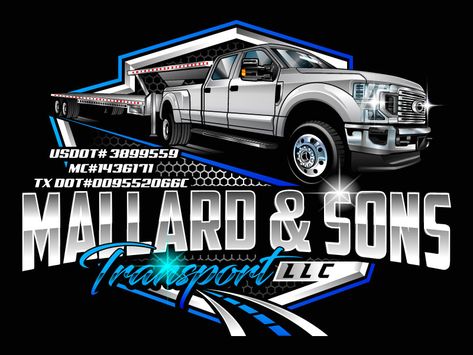 Mallard & Sons Transport LLC Logo Design - 48hourslogo Trucking Business Logo, Trucking Logo Design, Hotshot Trucking, Trucking Logo, Trucking Business, Tattoos For Black Skin, Trucking Companies, Business Logos, Household Goods