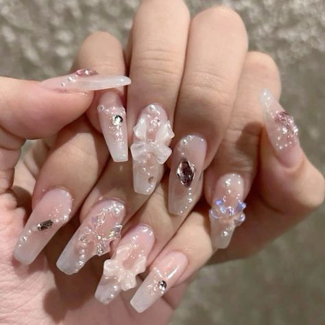 Punk Nails, Simple Gel Nails, French Acrylic Nails, Pretty Gel Nails, Really Cute Nails, Soft Nails, Jelly Nails, Kawaii Nails, Hot Nails