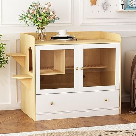 Cat Cabinet, Hidden Litter Boxes, Wooden Cat House, Cat Litter Box Enclosure, Litter Box Furniture, Litter Box Enclosure, Cat Litter Box Furniture, Luxury Cat, Pet House