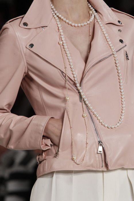 Pink Leather Jacket, Pink Leather, Fashion Details, Fashion Week Spring, Pink Fashion, New York Fashion Week, New York Fashion, Leather Fashion, Passion For Fashion